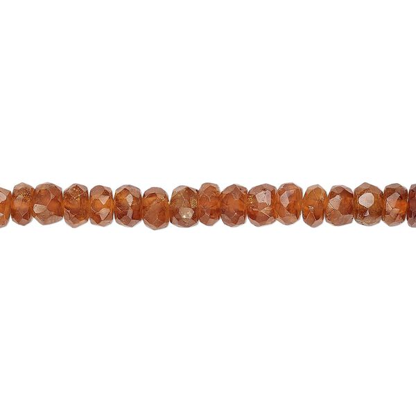 Spessartite garnet 1pkg1, hand-cut faceted rondelle bead natural 15 inch 3x1mm-4x3mm image number 0