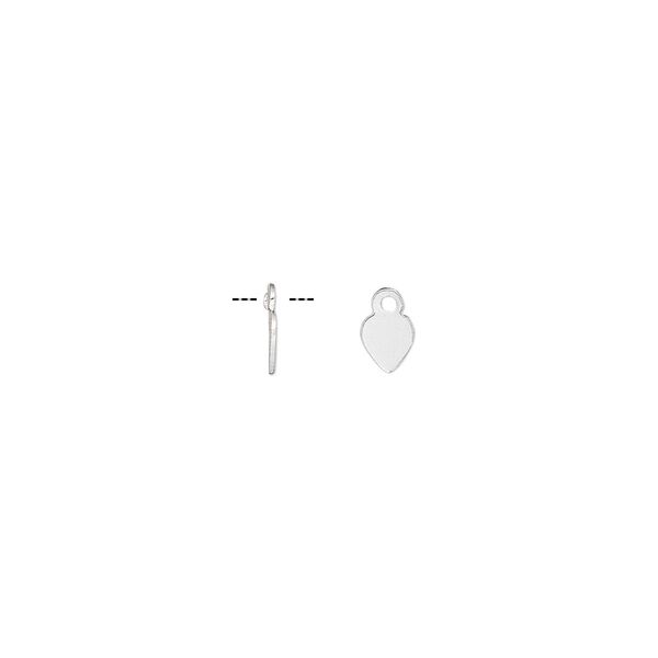 Drop, Hill Tribes, sterling silver, 4mm heart. Sold per pkg of 24. image number 0