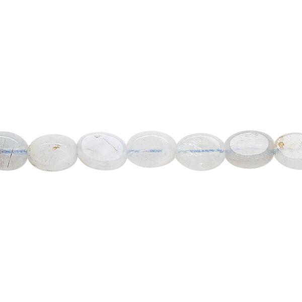 Aquamarine 1pkg1, flat oval bead 15 inch 7x5mm-8x6mm image number 0