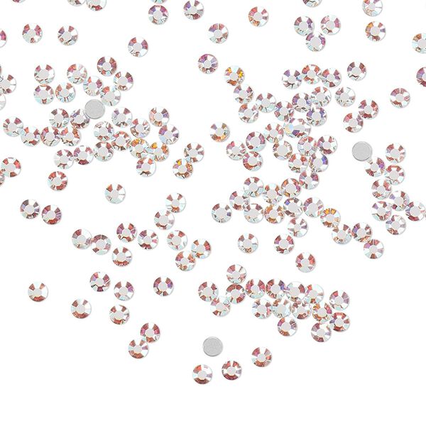 Flat back, Dance With Me™ crystal rhinestone, crystal AB, foil back, 1.9-2.1mm rose, SS6. Sold per pkg of 144 (1 gross). image number 0