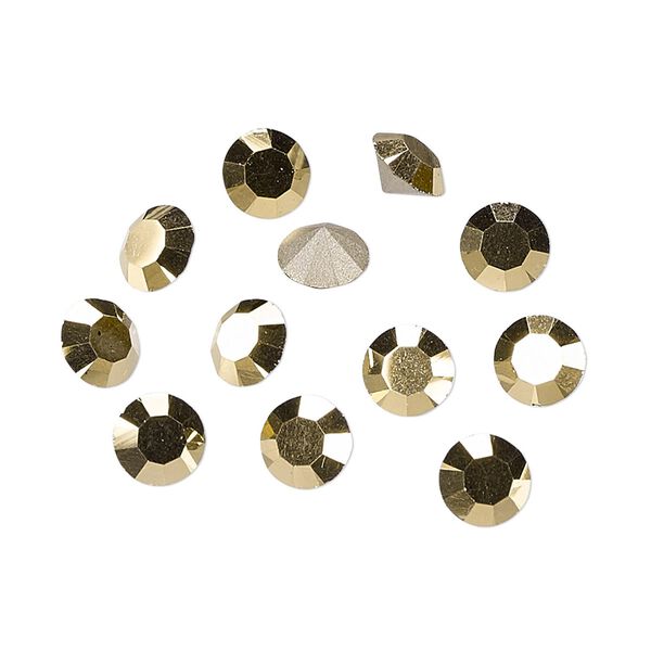 Chaton 288pk crystal aurum foil back, Preciosa MAXIMA Czech crystal rhinestone 6.14-6.32mm 15-cut faceted round SS29 image number 0