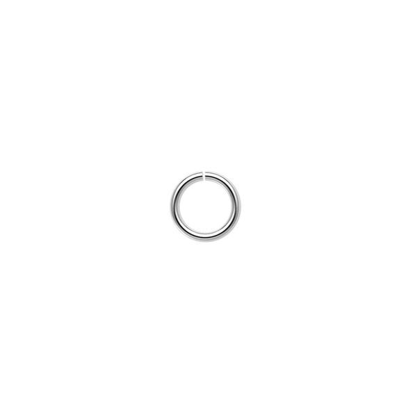 Jump ring, sterling silver, 7.5mm round, 5.5mm inside diameter, 19 gauge. Sold per pkg of 20. image number 0