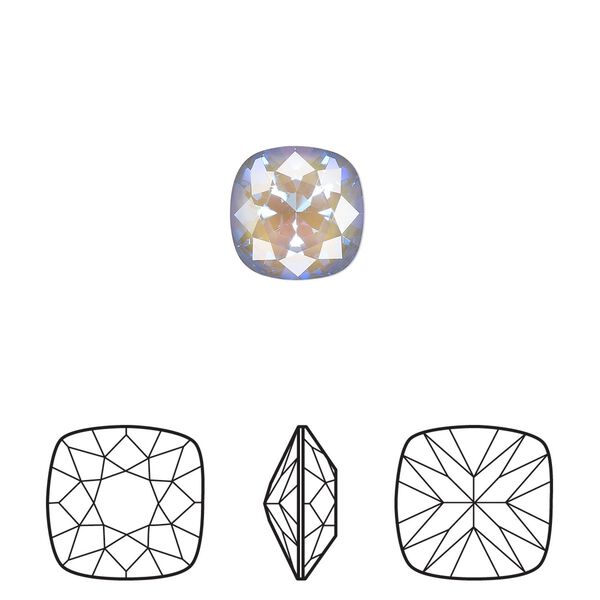 Fancy stone 2pk crystal serene gray DeLite, Crystal Passions® 10mm cushion 4470 image number 0