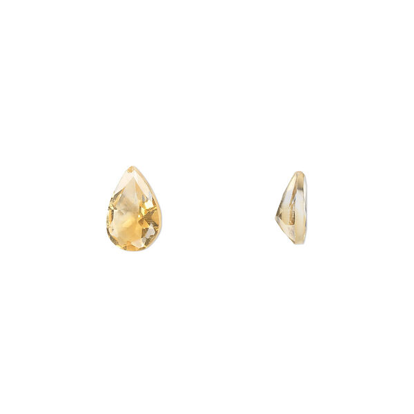 Citrine 1pkg1, hand-cut faceted pear gem 8x5mm image number 0