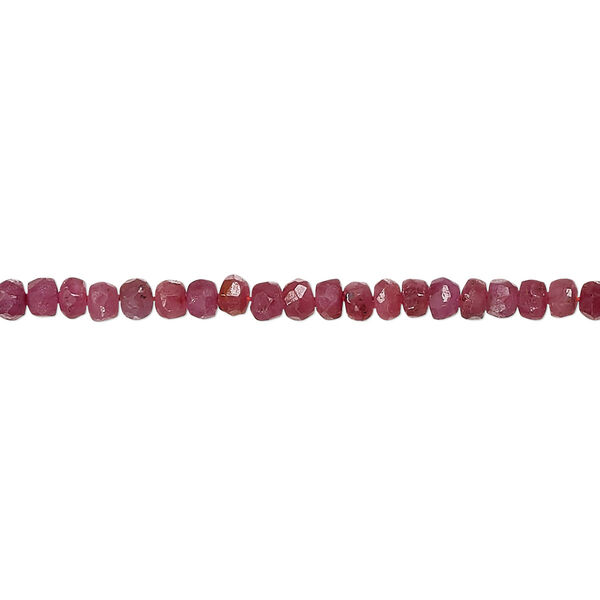 Indian ruby 1pkg1, hand-cut faceted rondelle bead 14 inch 3x2mm-4x3mm image number 0
