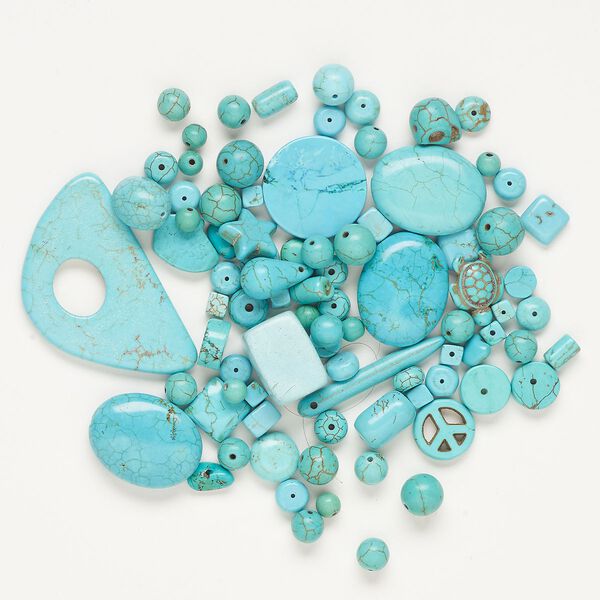 Magnesite 1pkg1, top-drilled mixed shape bead 4 oz mix 6x5mm-56x35mm image number 0