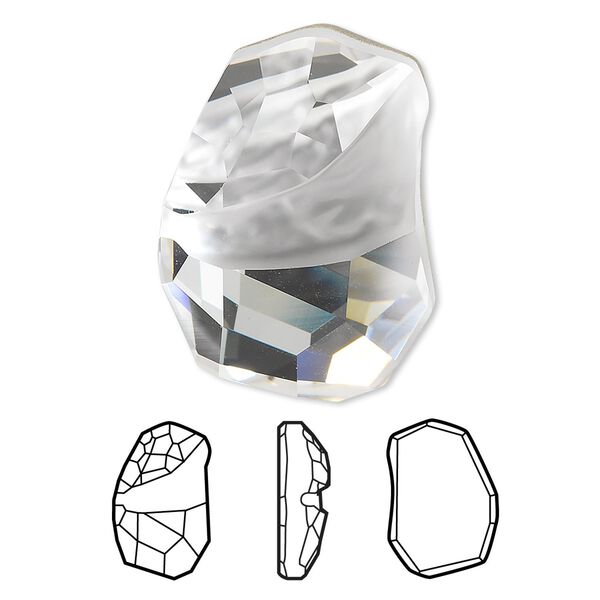 Fancy stone 1pk crystal foil back, Crystal Passions® 27x19mm flat divine rock 4787 image number 0