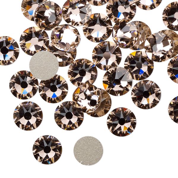 Flat back 12pk vintage rose foil back, Crystal Passions® 7.07-7.27mm rose round SS34 2088 image number 0