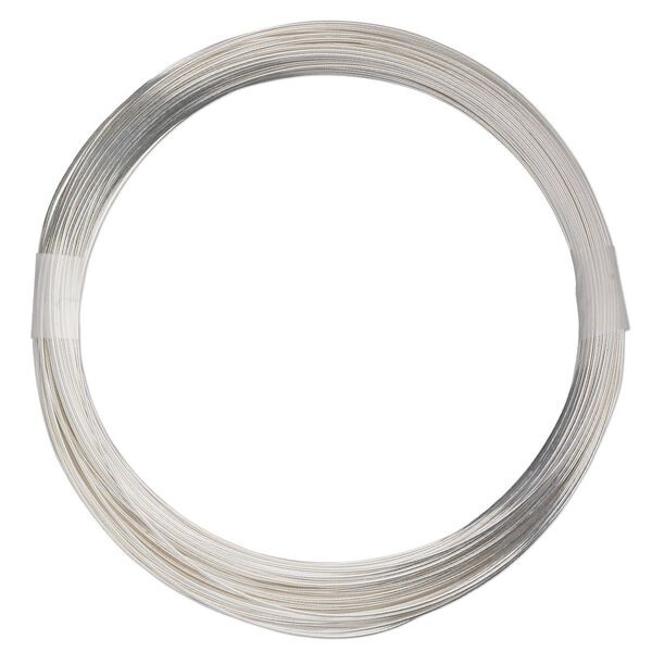 Wire, sterling silver-filled, half-hard, round, 20 gauge. Sold per pkg of 10 feet. image number 0