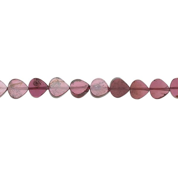 Garnet 1pkg1, hand-cut flat heart bead 15.5-16 inch 5x2mm image number 0
