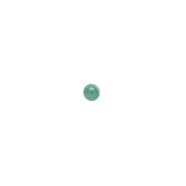 Striped green agate 1pkg10, calibrated round cab B grade, 4mm image number 0