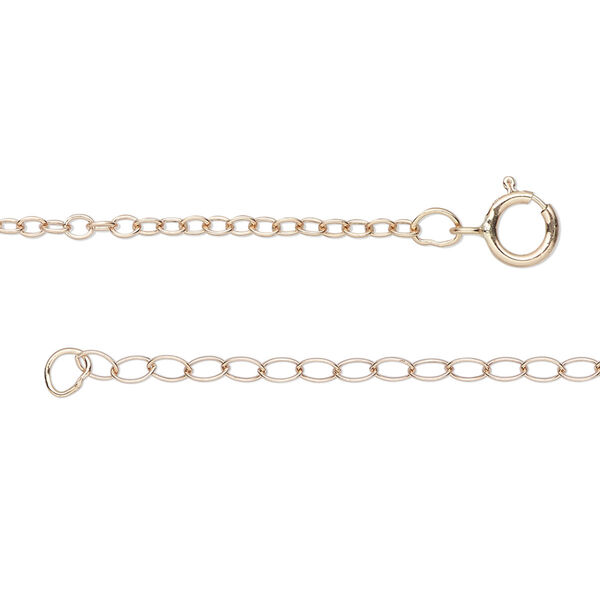 Chain, 14Kt rose gold-filled, 1.8mm cable, 18 inches with 2-inch extender chain and springring clasp. Sold individually. image number 0