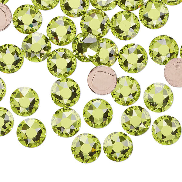 Flat back 144pk citrus green foil back, Swarovski® hotfix 7.07-7.27mm round SS34 2078 image number 0