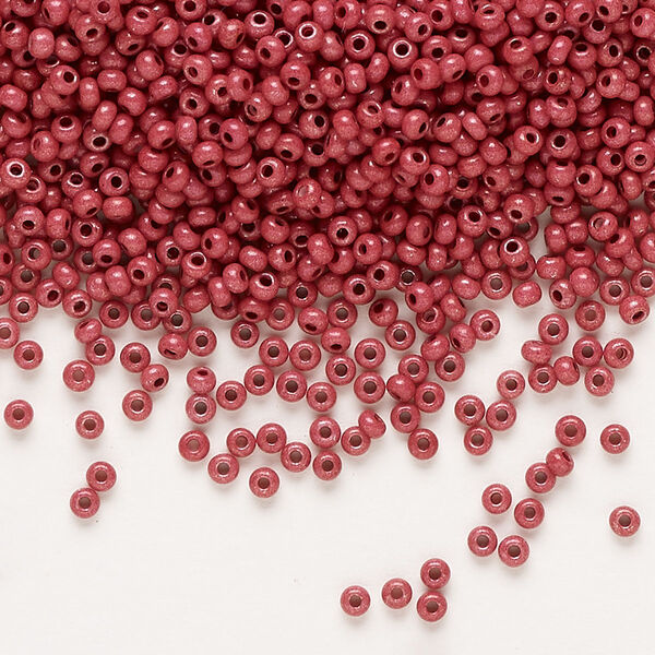 Seed bead, Preciosa Ornela Czech glass, pkg/50g, #11 rocaille, opaque terra intensive dyed brown chalkwhite, (16A18). image number 0