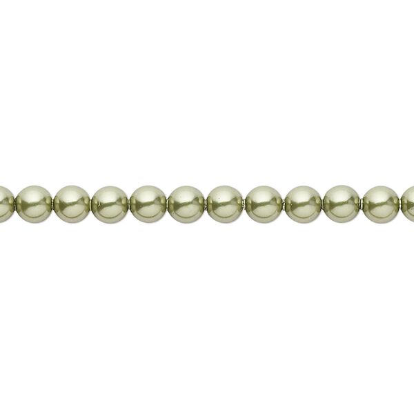 Pearl 100pk light green, Crystal Passions® 4mm round 5810 image number 0