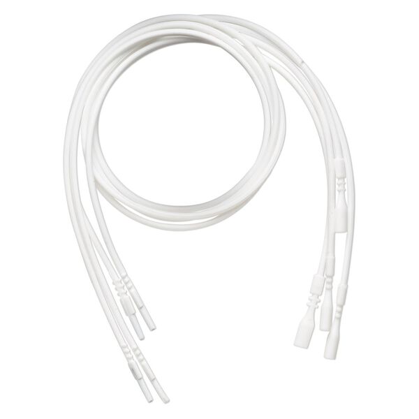 Necklace cord, silicone, opaque white, 2.2-2.5mm wide, 18 inches with snap closure. Sold per pkg of 4. image number 0
