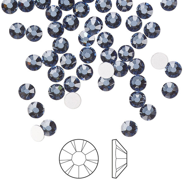 Flat back 1440pk denim blue foil back, Preciosa MAXIMA Czech crystal rhinestone 3.8-4mm chaton rose round SS16 image number 0