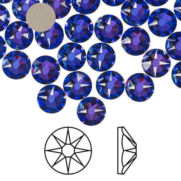 Flat back 144pk crystal heliotrope foil back, Swarovski® 7.07-7.27mm rose round SS34 2088 image number 0