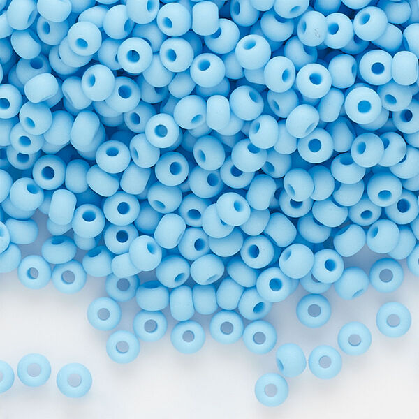 Seed bead, Preciosa Ornela Czech glass, pkg/50g, #8 rocaille, opaque matte sky blue, (63020). image number 0