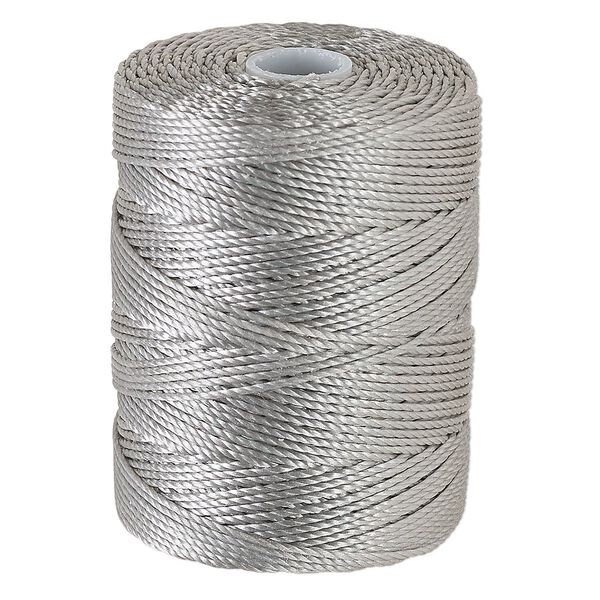 Thread, C-Lon®, nylon, argentum, 0.5mm diameter. Sold per 92-yard spool. image number 0