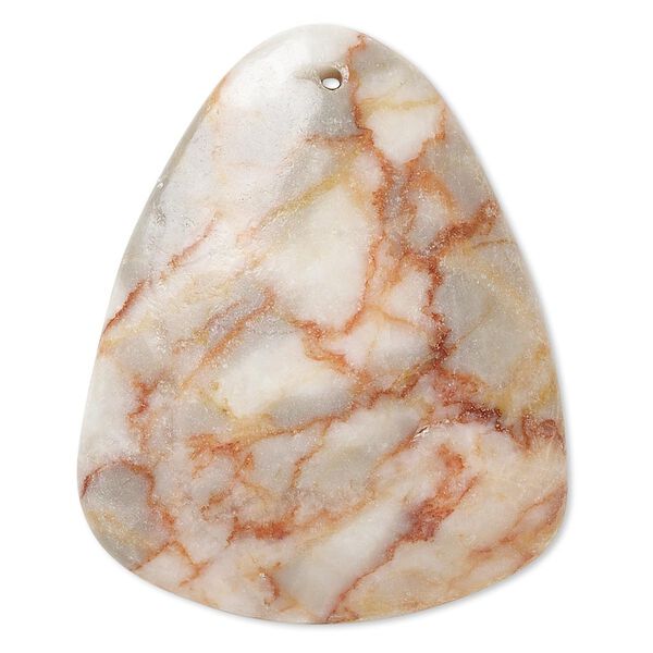 Redline marble 1pkg1, rounded puffed flat back triangle focal 42x42x32mm-45x45x38mm image number 0