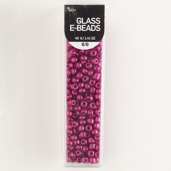 Seed bead, glass, pkg/40g, #6 round, opaque magenta. image number 0