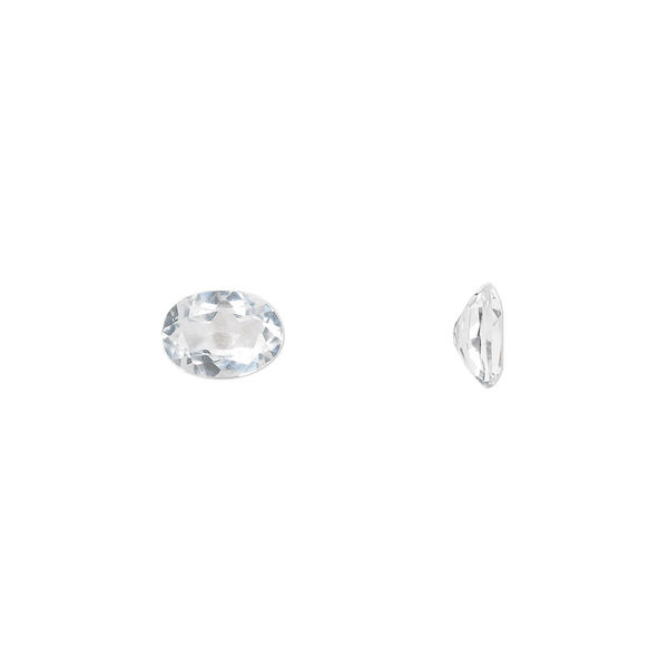 White topaz 1pkg1, hand-cut faceted oval gem natural A grade, 7x5mm image number 0