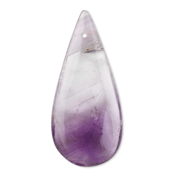 Amethyst 1pkg1, top-drilled flat teardrop focal natural 46x20mm image number 0