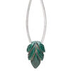 Malachite 1pkg1, hand-cut top-drilled carved leaf bead natural B grade, 18x12mm image number 0