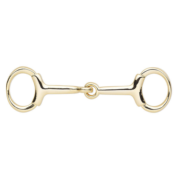 Focal, gold-finished "pewter" (zinc-based alloy), 65x18mm snaffle bit. Sold individually. image number 0