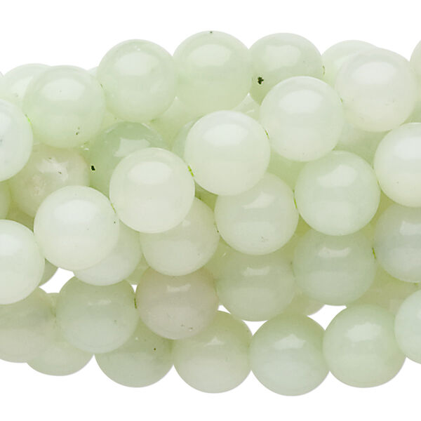Sea green new "jade" 1pkg10, round bead natural 15.5-16 inch 8mm image number 0