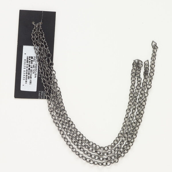Chain, gunmetal-finished brass, 4.6mm round link, 39 inches. Sold individually. image number 0