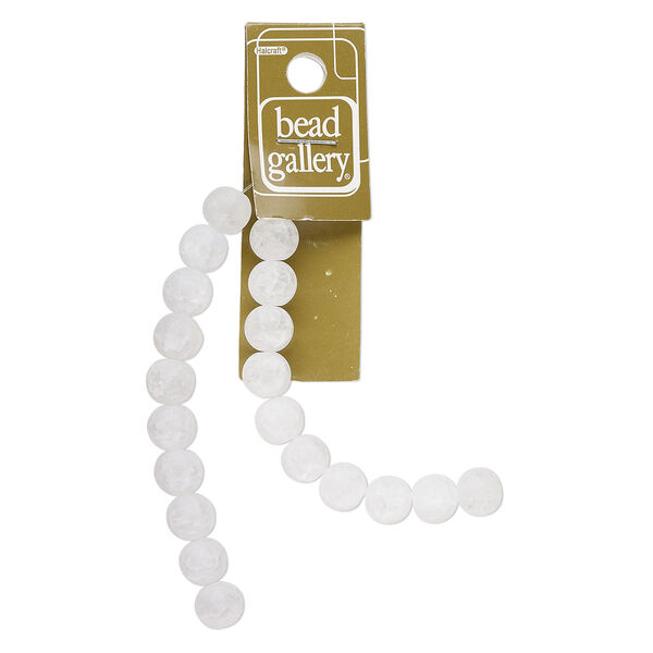 Bead, crackle quartz crystal (natural), 10mm round, Mohs hardness 7. Sold per 7-inch strand, approximately 20 beads. image number 0