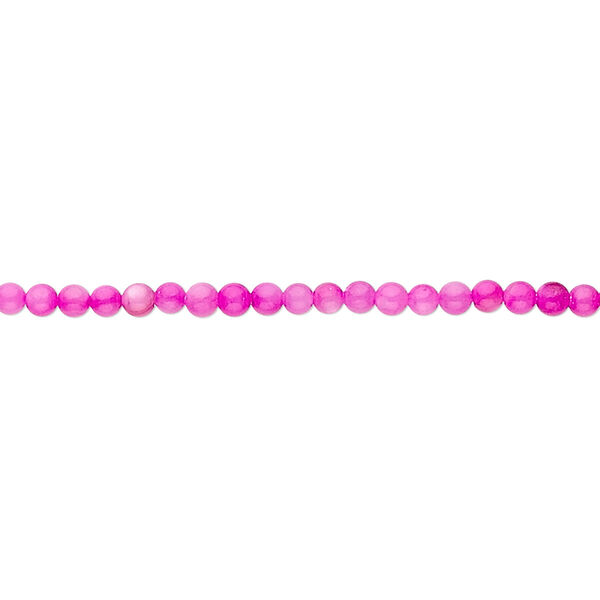 Bead, mother-of-pearl shell (dyed), fuchsia, 2mm round. Sold per 16-inch strand. image number 0