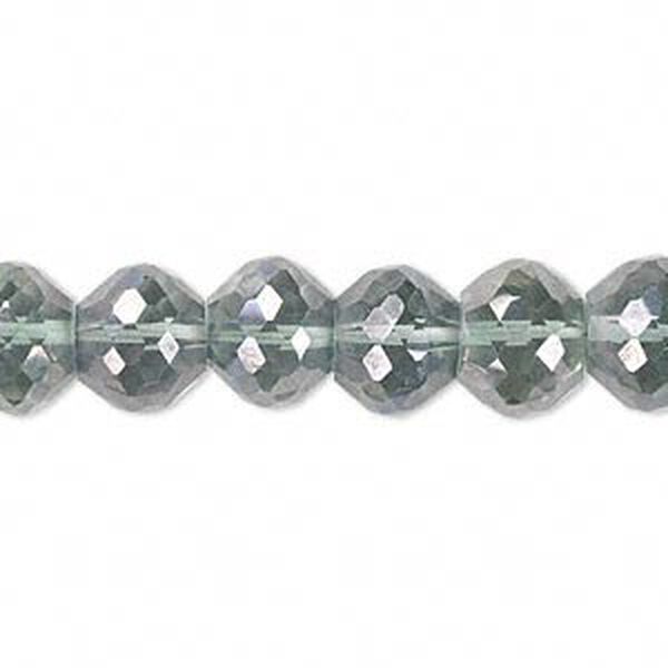 Quartz crystal 1pkg10, AB hand-cut faceted rondelle bead 10x8mm image number 0
