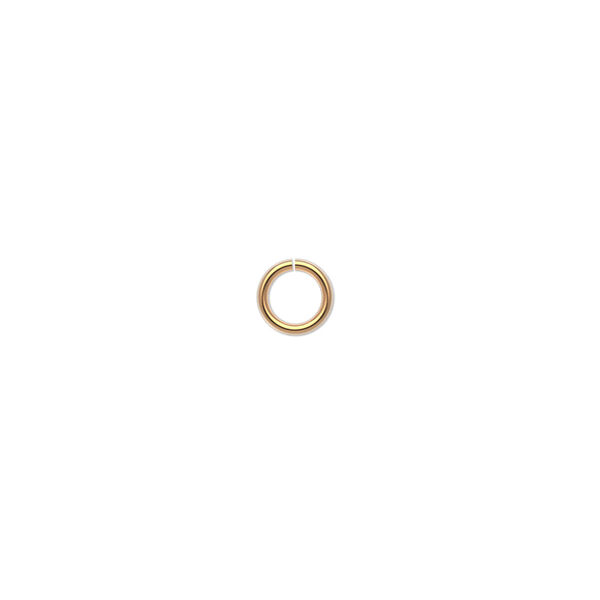 Jump ring, 14Kt gold, 5.5mm round, 3.5mm inside diameter, 18 gauge. Sold per pkg of 2. image number 0