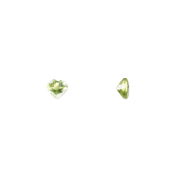 Peridot 1pkg1, hand-cut faceted heart gem natural A grade, 5mm image number 0