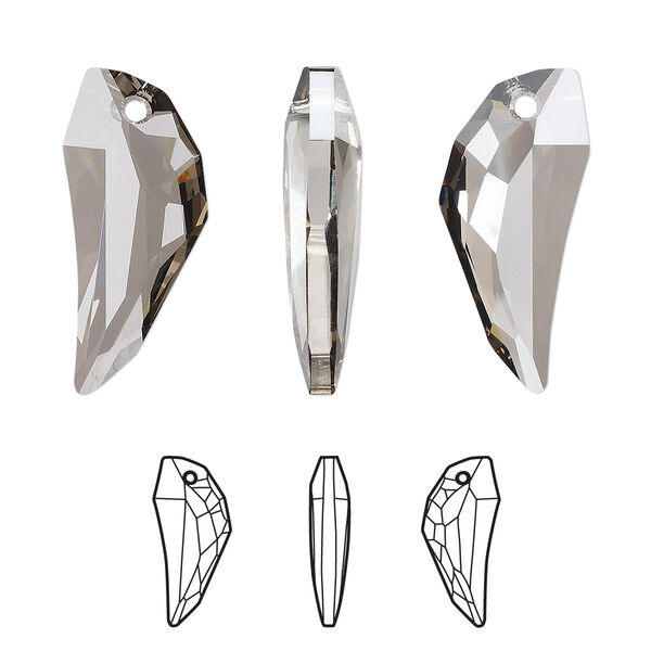 Focal 1pk crystal satin, Crystal Passions® 30x14mm pendant pegasus 6150 image number 0