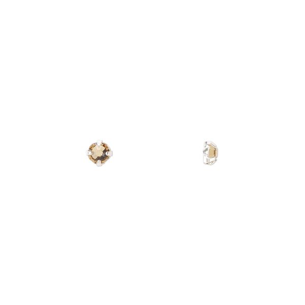 Bead 24pk rose montees light Colorado topaz silver plate, Preciosa Czech crystal 3-3.2mm round SS12 image number 0
