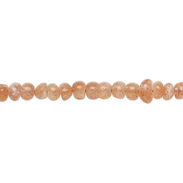 Sunstone 1pkg1, hand-cut rondelle bead natural 14 inch 4x2mm-5x3mm image number 0