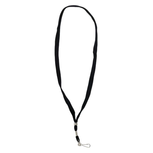 Lanyard, woven polyester, black, 35 inches. Sold individually. image number 0