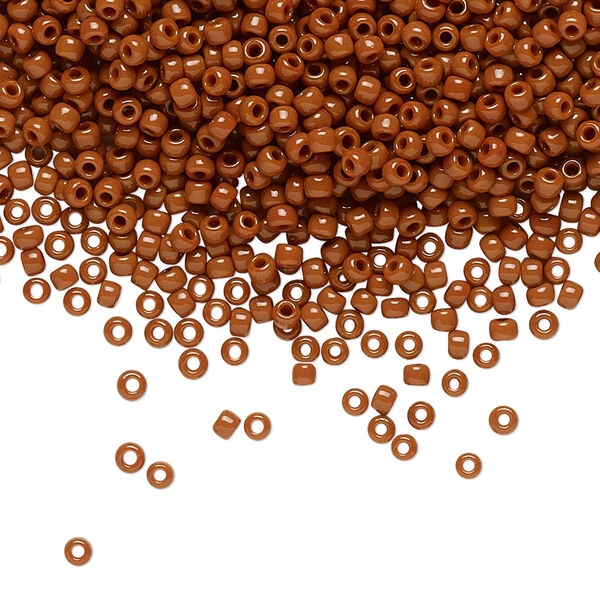 Seed bead, TOHO BEADS®, glass, pkg/250g, #11 round, opaque terra cotta (TR-11-46L). image number 0