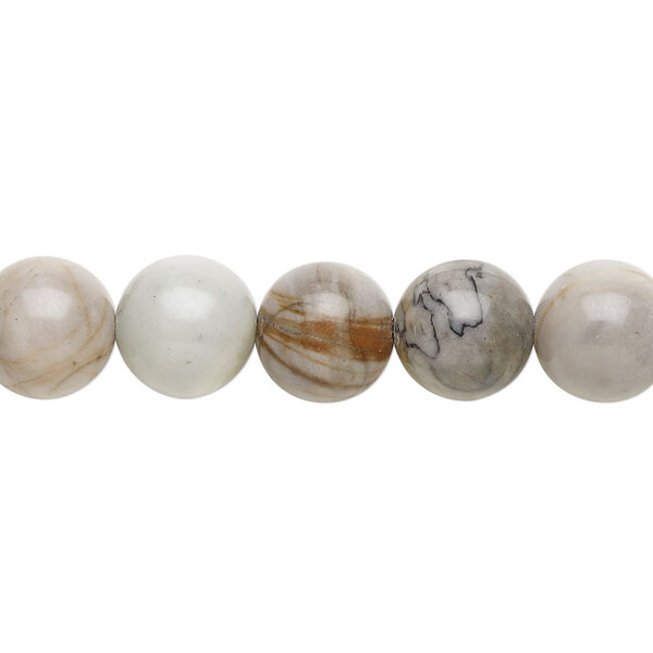 Picasso "jasper" 1pkg1, round bead natural 15.5-16 inch 10mm image number 0