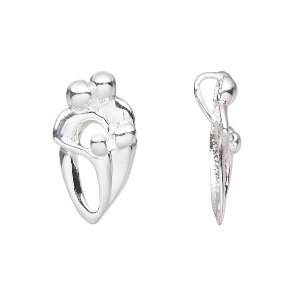 Pendant, sterling silver, 23x12.5mm family with hidden loop. Sold individually. image number 0