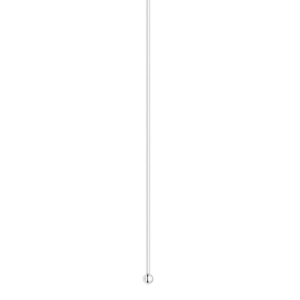 Head pin, sterling silver, 3 inches with 1.5mm ball, 24 gauge. Sold per pkg of 100. image number 0