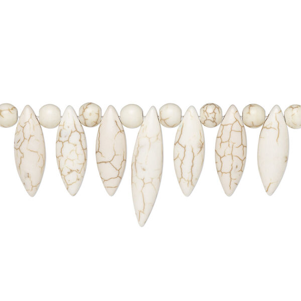 Magnesite 1pkg15, marquise focal B grade, 30x8mm / 23x8mm / 6mm image number 0