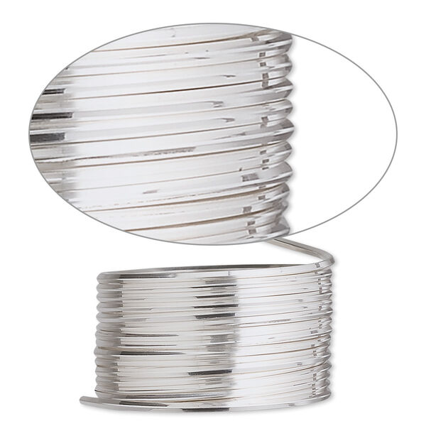 Wire, stainless steel, soft, square, 18 gauge. Sold per pkg of 1.75 meters. image number 0