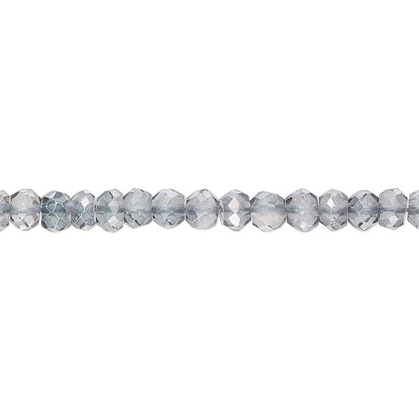 Quartz crystal 1pkg1, hand-cut faceted rondelle bead 13 inch 4x2mm-5x4mm image number 0