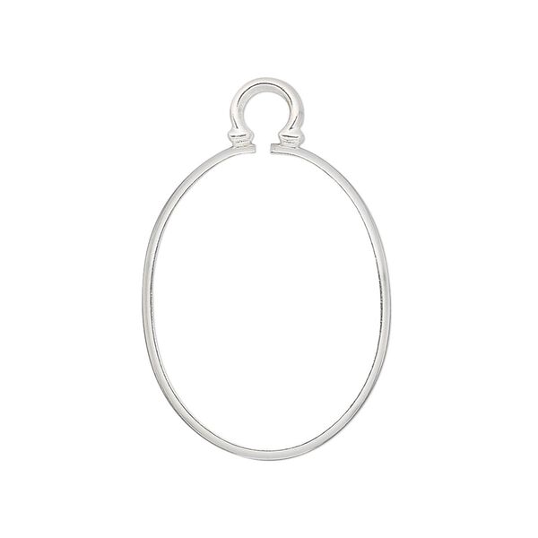 Drop, Cinch Mount, sterling silver, 25x18mm oval setting. Sold individually. image number 0