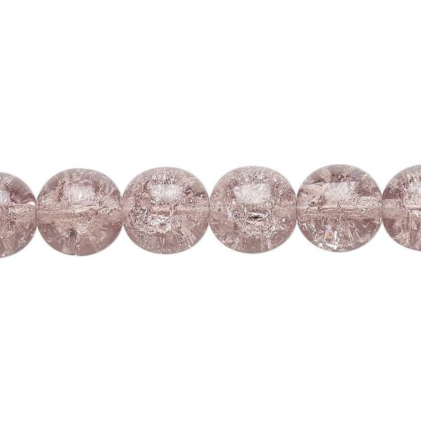 Bead, Czech crackle glass druk, translucent mauve, 10mm round. Sold per 15-1/2" to 16" strand. image number 0